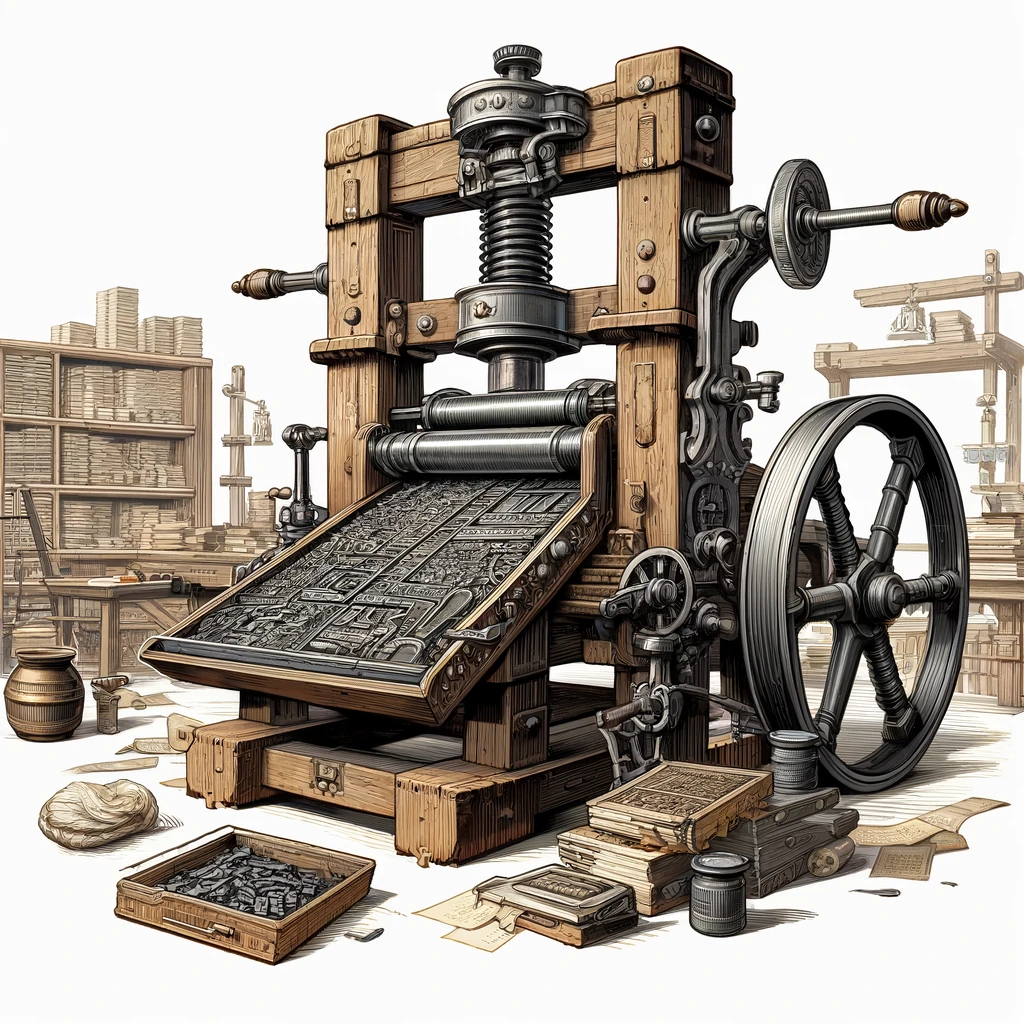 Invención de la imprenta por Gutenberg 
En el siglo XV