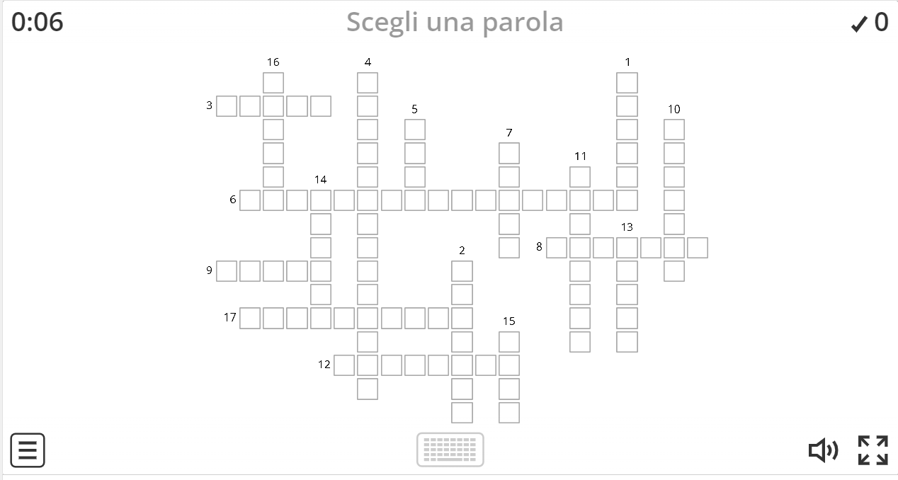 Valuta le tue competenze: Compila il cruciverba