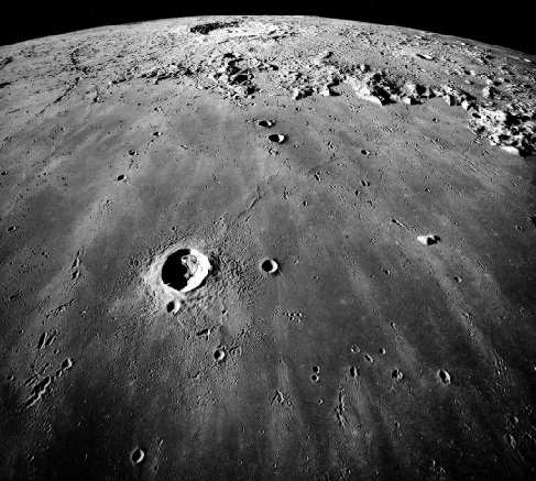 Lunar maria are dark (low albedo), smooth
plains; composed of volcanic rock likely
basalt.