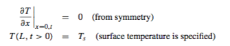 Boundary Conditions: Surface temp specified