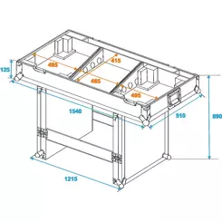 ROADINGER Console Road Table for 2 Turntables