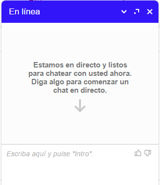 Se puede usar el chat disponible