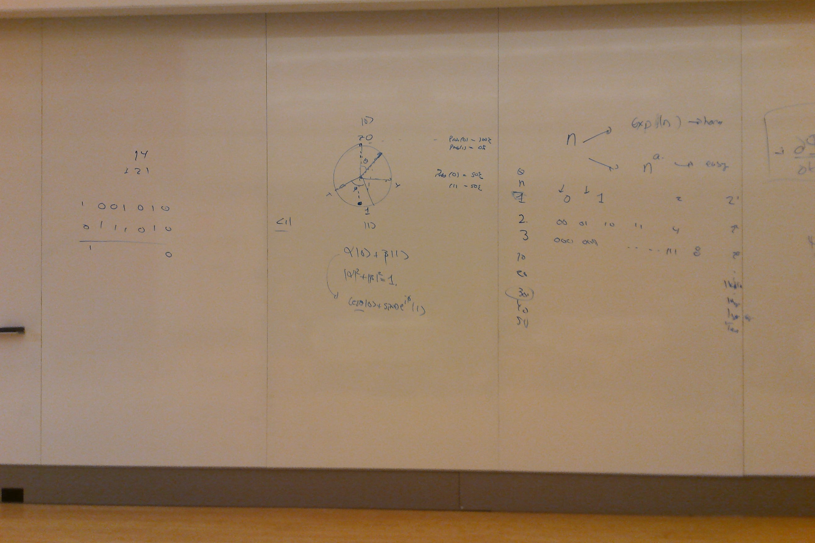 The limit of classic computers is about 30-40 quantum bits
1 regular bit can be represented by 2 states (0 or 1)
1 quantum bi