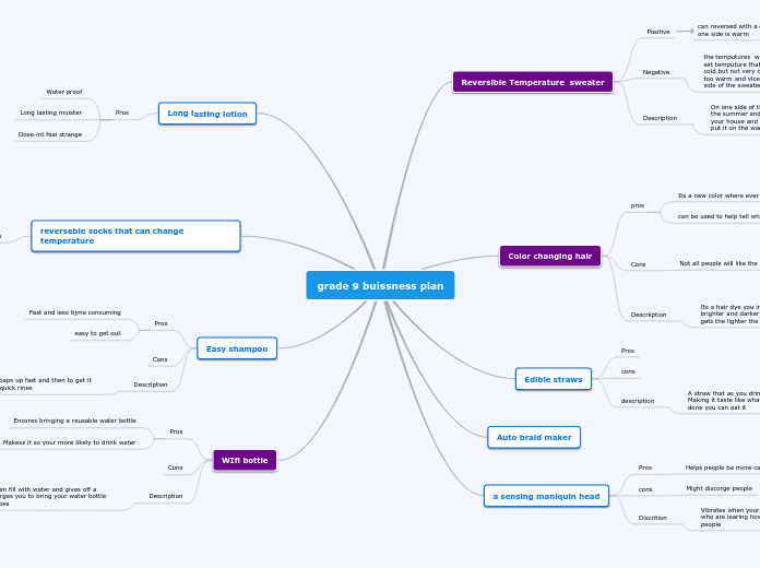 grade 9 buissness plan - Mind Map