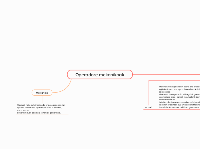 Operadore mekanikoak - Mind Map