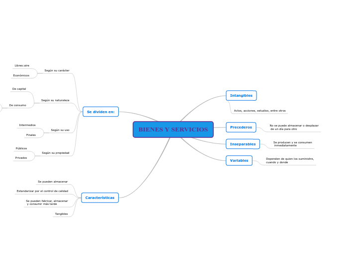 BIENES Y SERVICIOS Mind Map