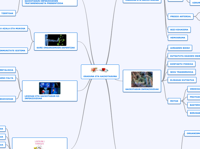 OSASUNA ETA GAIXOTASUNA - Mind Map