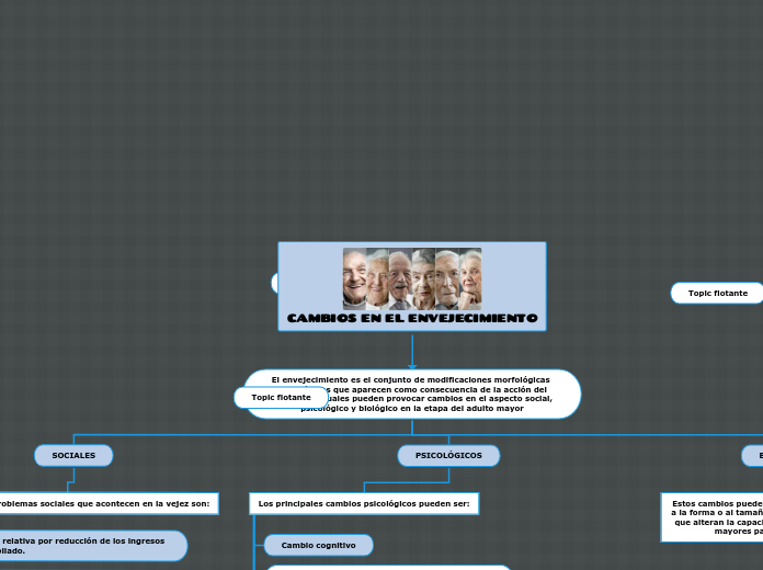 CAMBIOS EN EL ENVEJECIMIENTO - Mapa Mental