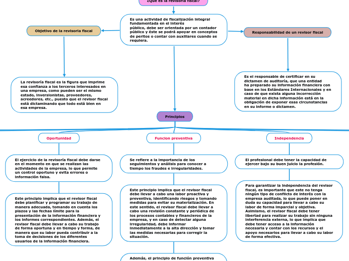 Principios De La Revisoria Fiscal Mind Map