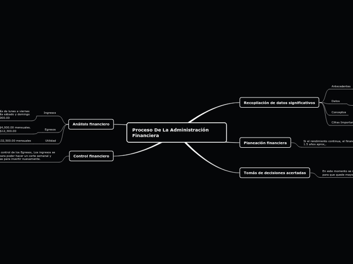 Proceso De La Administración Financiera - Mapa Mental