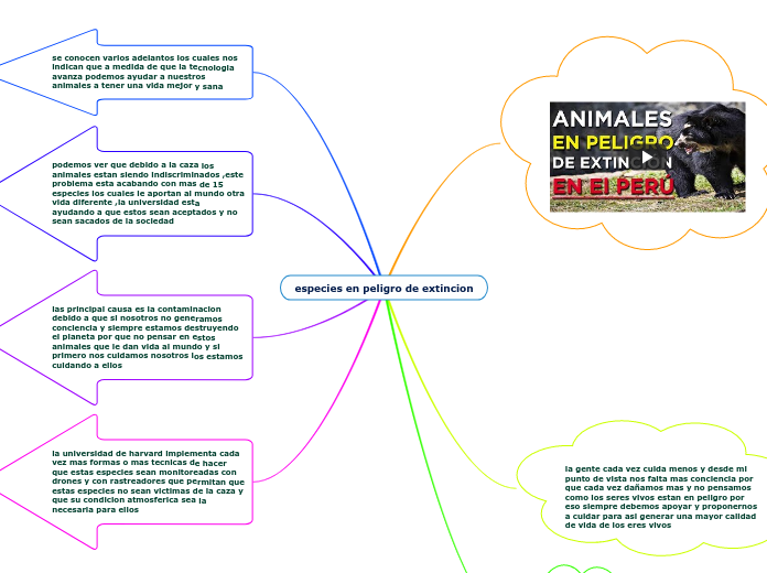 Especies En Peligro De Extincion - Mind Map