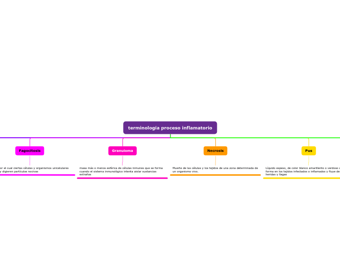 terminología proceso inflamatorio - Mapa Mental