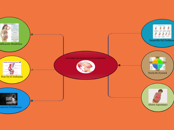 FACTORES PSICOLÓGICOS EN EL EMBARAZO - Mapa Mental