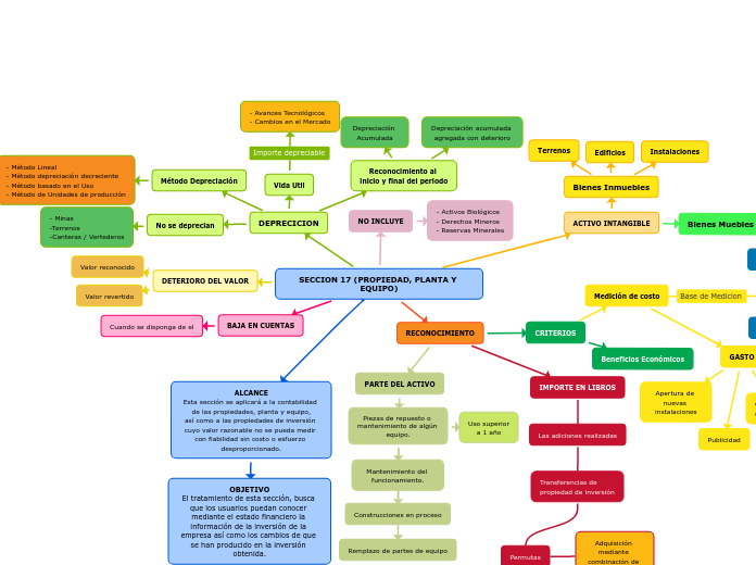 SECCION 17 PROPIEDAD PLANTA Y EQUIPO Mind Map