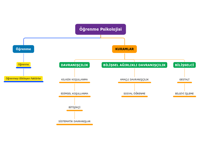 Öğrenme Psikolojisi - Mind Map