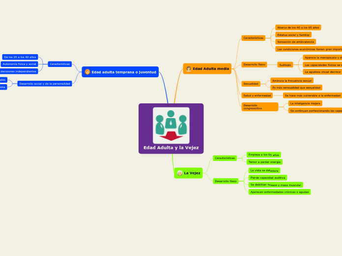 Edad Adulta Y La Vejez Mind Map