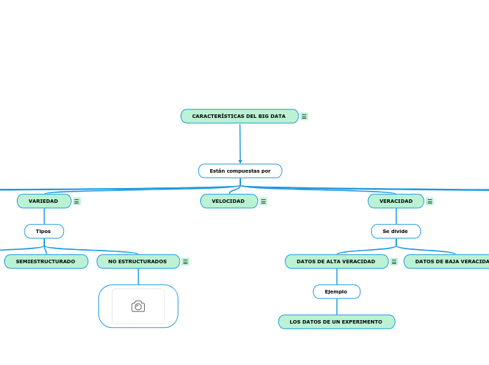 CARACTERÍSTICAS DEL BIG DATA  - Mapa Mental