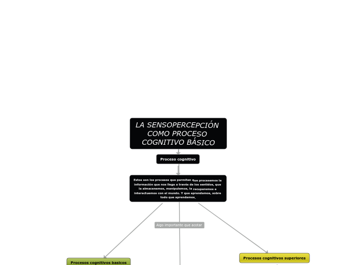 LA SENSOPERCEPCIÓN COMO PROCESO COGNITIVO ...- Mind Map