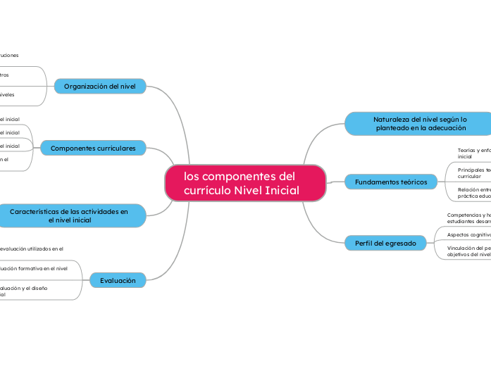 los componentes del currículo Nivel Ini...- Mapa Mental