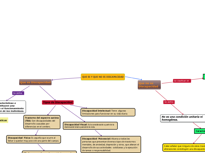 QUE ES Y QUE NO ES DISCAPACIDAD - Mapa Mental