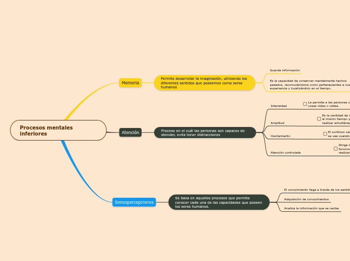 Procesos mentales inferiores Procesos mentales inferiores