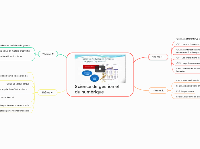 Science de gestion et du numérique
 - Carte Mentale