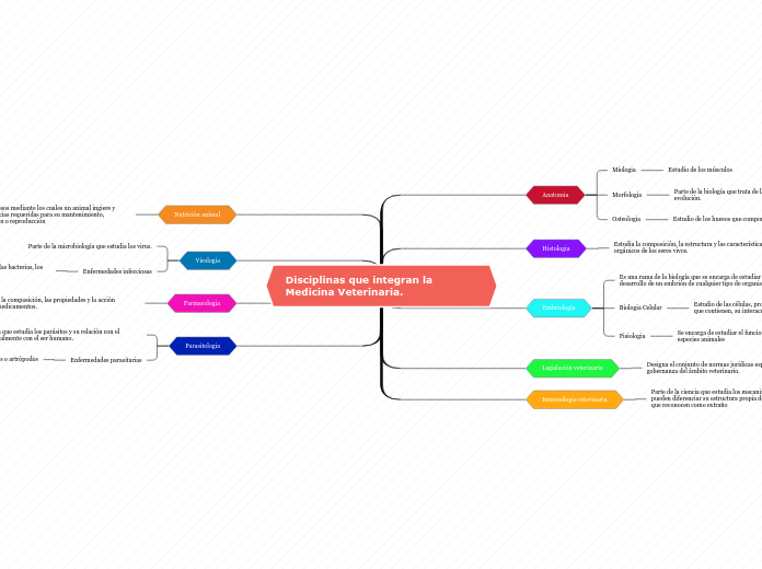 Disciplinas que integran la Medicina Ve...- Mapa Mental