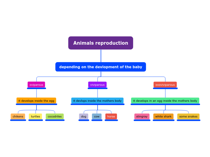 Animals reproduction - Mind Map