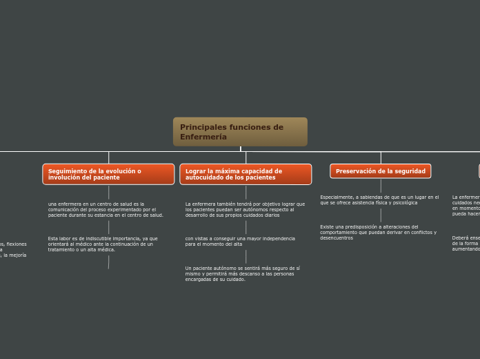 Principales funciones de Enfermería - Mapa Mental