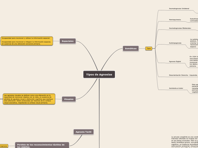 Tipos de Agnosias - Mapa Mental