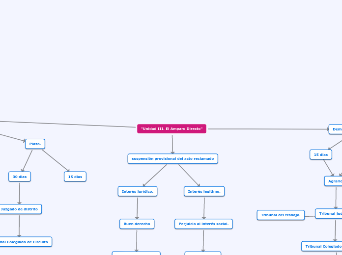 "Unidad III. El Amparo Directo" - Mapa Mental