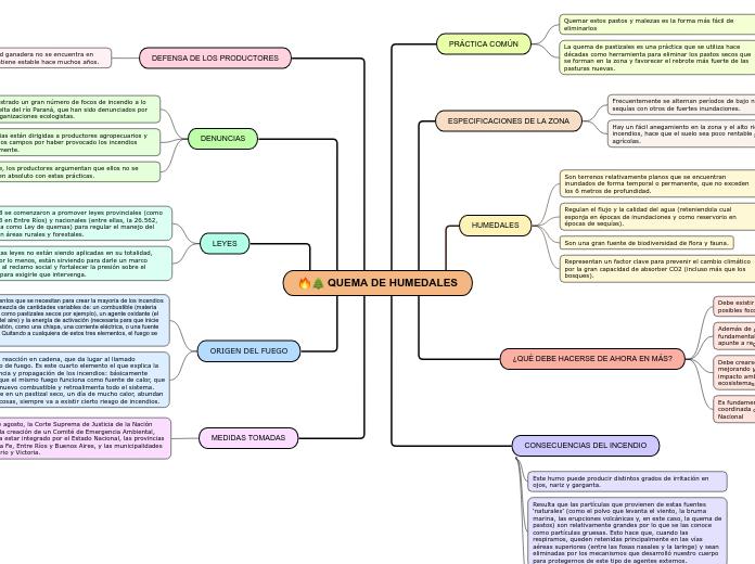 QUEMA DE HUMEDALES - Mapa Mental