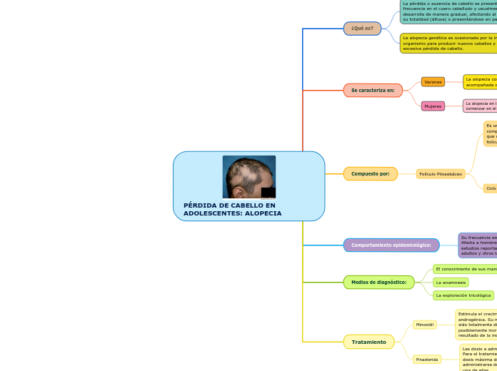 PÉRDIDA DE CABELLO EN ADOLESCENTES: ALO...- Mapa Mental