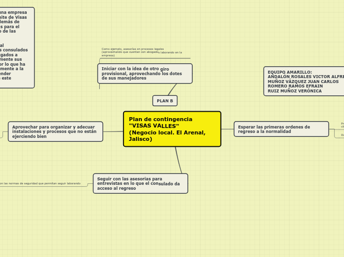 Plan de contingencia "VISAS VALLES" 
(Negocio local. El Arenal, Jalisco)