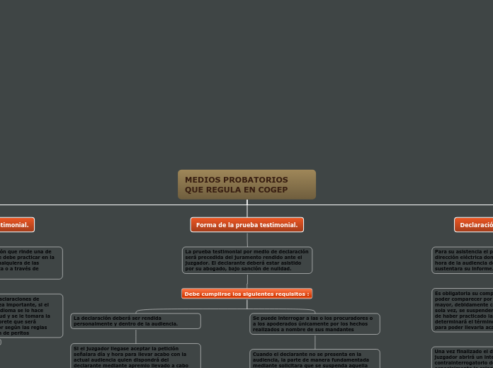 MEDIOS PROBATORIOS          QUE REGULA ...- Mapa Mental