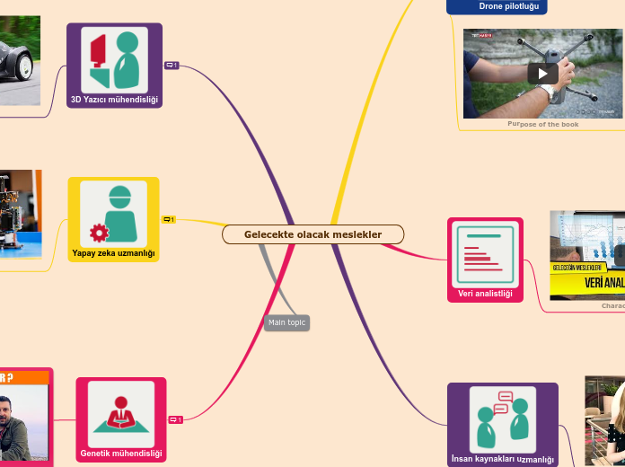 Gelecekte olacak meslekler - Mind Map