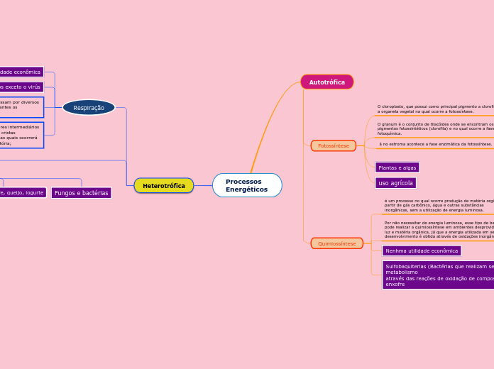 Processos Energéticos - Mapa Mental