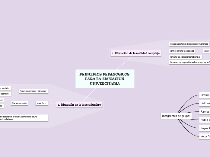 PRINCIPIOS PEDAGOGICOS PARA LA EDUCACIO...- Mapa Mental