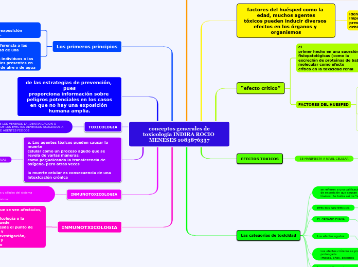 conceptos generales de
toxicología INDI...- Mapa Mental