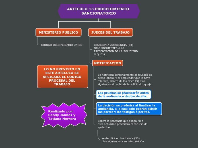 ARTICULO 13 PROCEDIMIENTO SANCIONATORIO - Mapa Mental