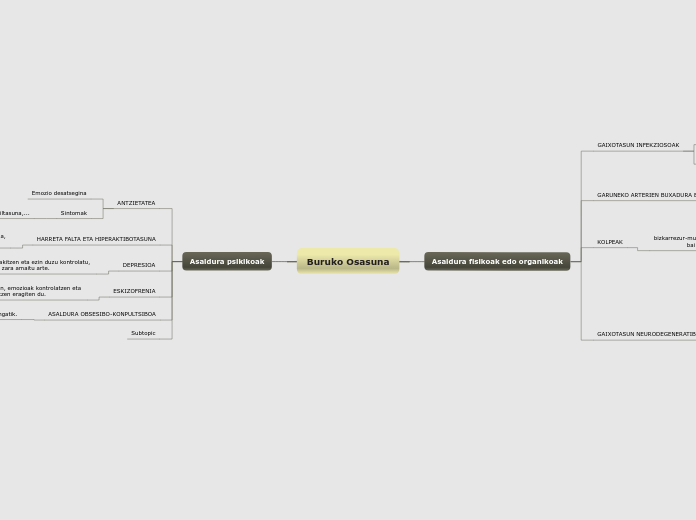 Buruko Osasuna - Mind Map