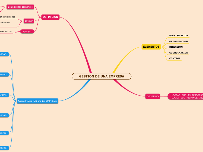 GESTION DE UNA EMPRESA - Mapa Mental