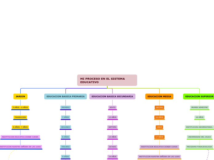 MI PROCESO EN EL SISTEMA      EDUCATIVO - Mapa Mental