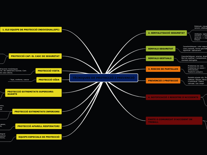 TÈCNIQUES DE PROTECCIÓ I PREVENCIÓ - Mapa Mental