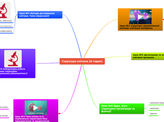 Структура клітини (6 годин) - Мыслительная карта