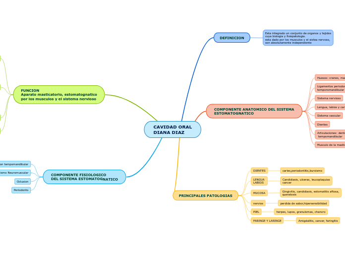 Cavidad Oral Diana Diaz Mind Map