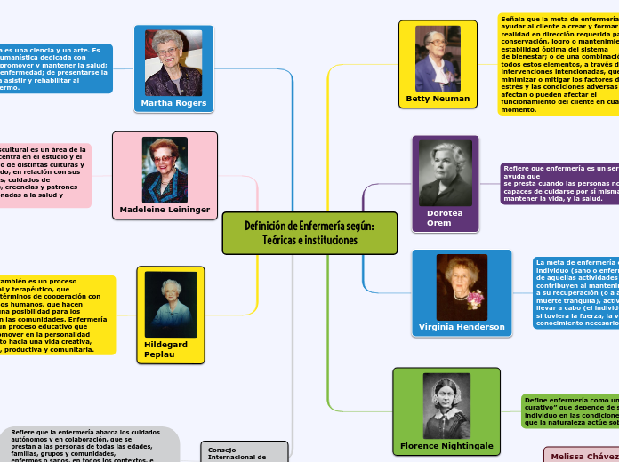 Definición de Enfermería según: Teóricas e instituciones