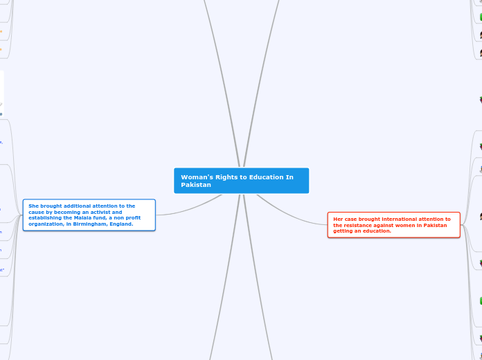 Woman's Rights to Education In Pakistan - Mind Map