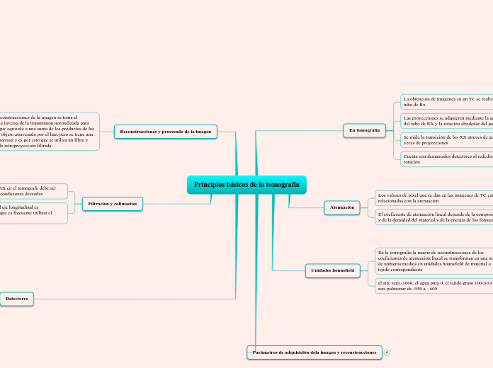 Principios básicos de la tomografía - Mapa Mental