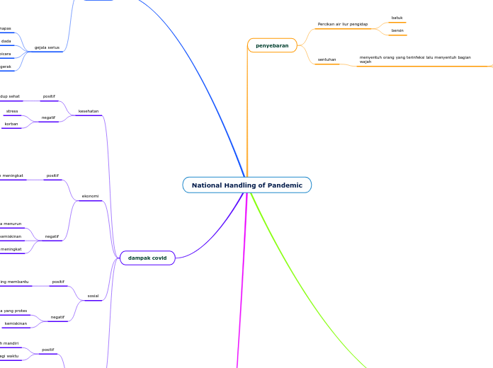 National Handling of Pandemic - Mind Map